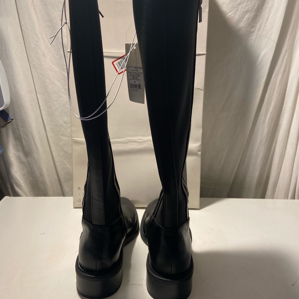 Anewday black kneehigh boots with zip up side, memory foam various sizes all NWT - Picture 3 of 6